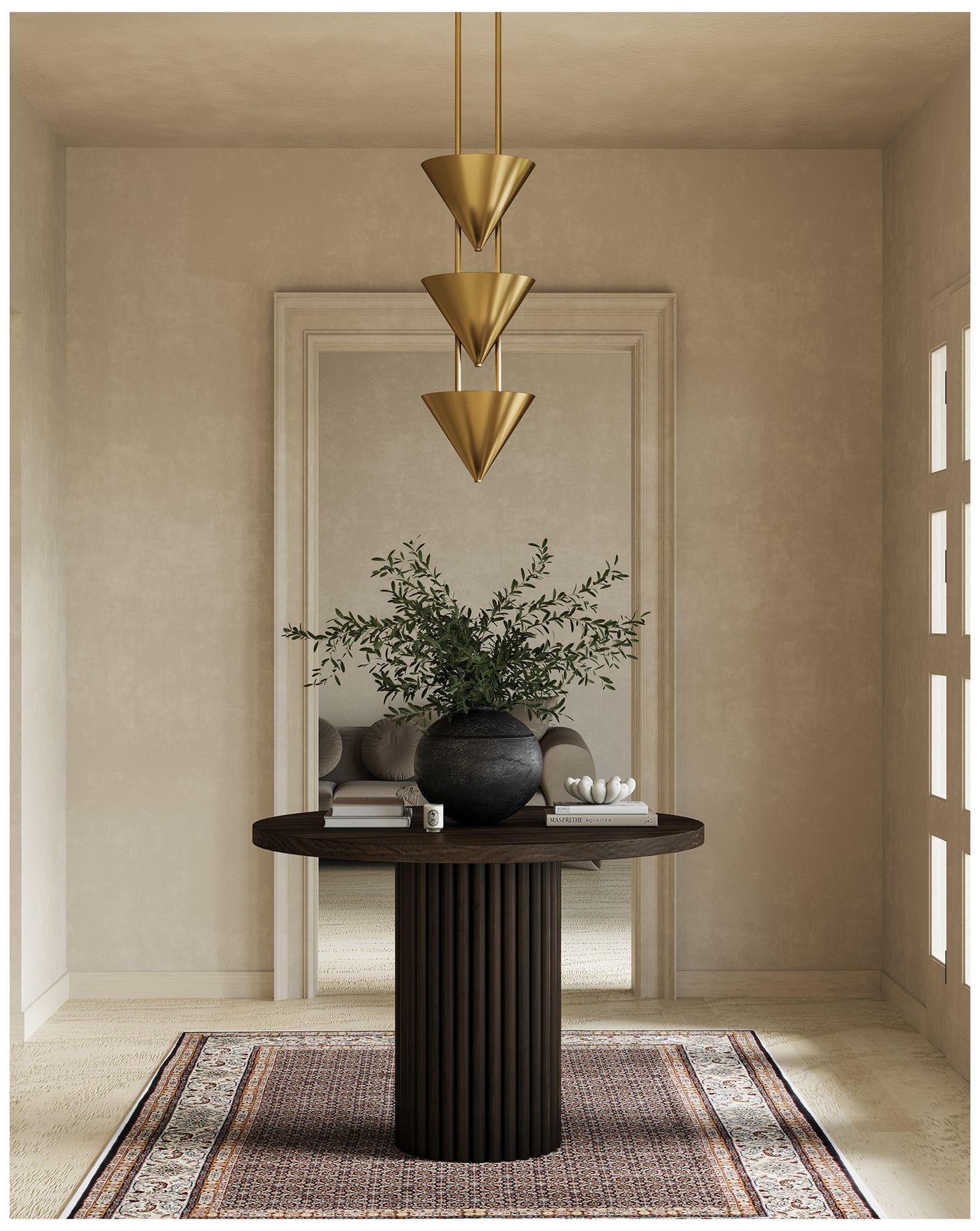 Versus 28-in Patina Brass 3 Light Pendant