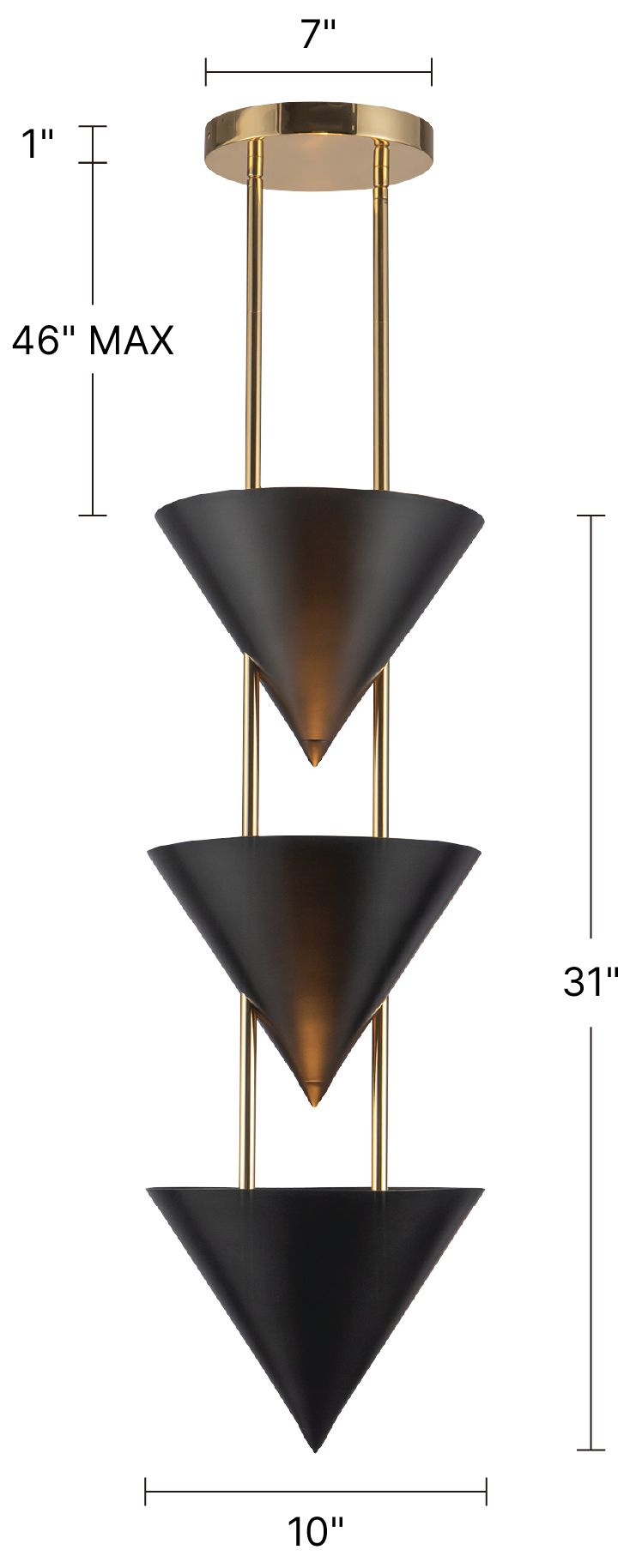 Versus 28-in Patina Brass 3 Light Pendant