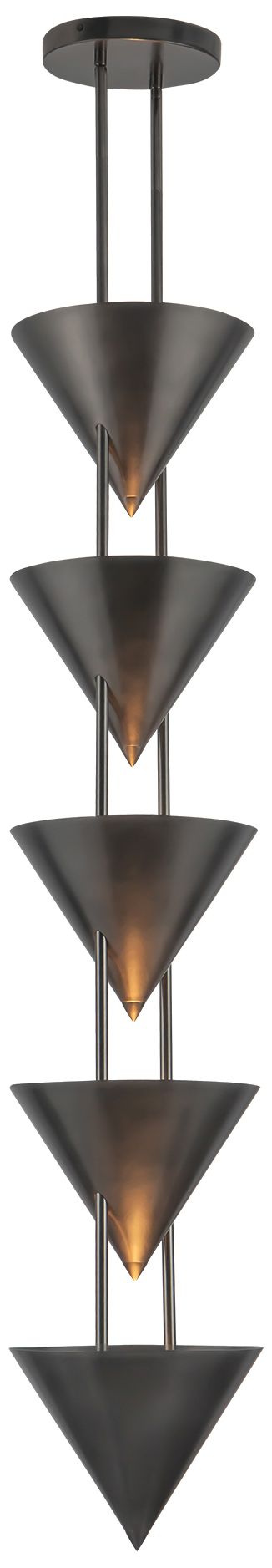 Image 3 Versus 48-in Aged Steel 5 Light Pendant more views