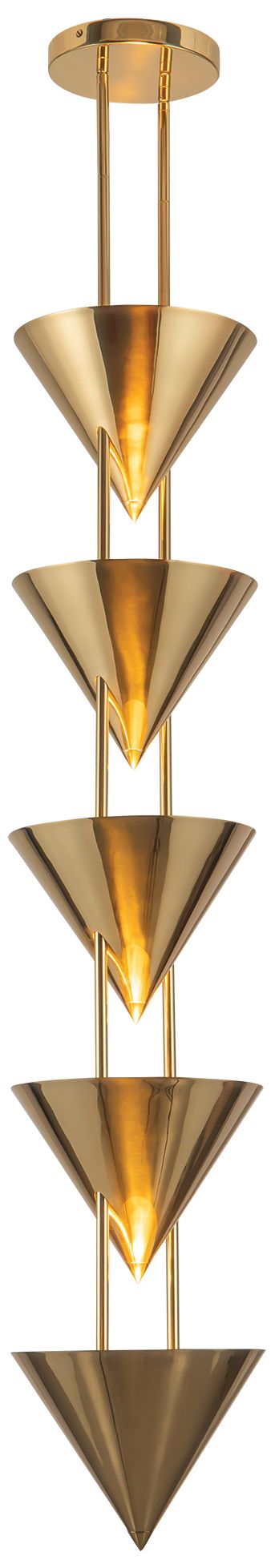 Image 3 Versus 48-in Patina Brass 5 Light Pendant more views