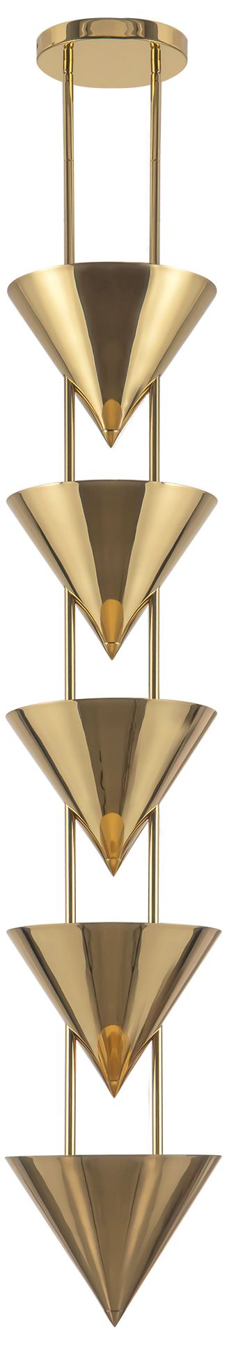 Versus 48-in Patina Brass 5 Light Pendant