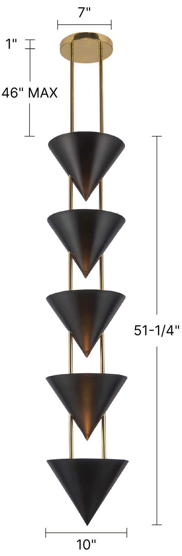 Versus 48-in Patina Brass 5 Light Pendant