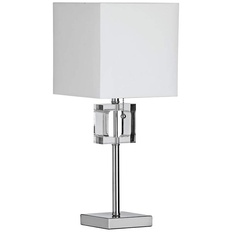Image 1 Vert Polished Chrome with Square Crystal Accent Table Lamp