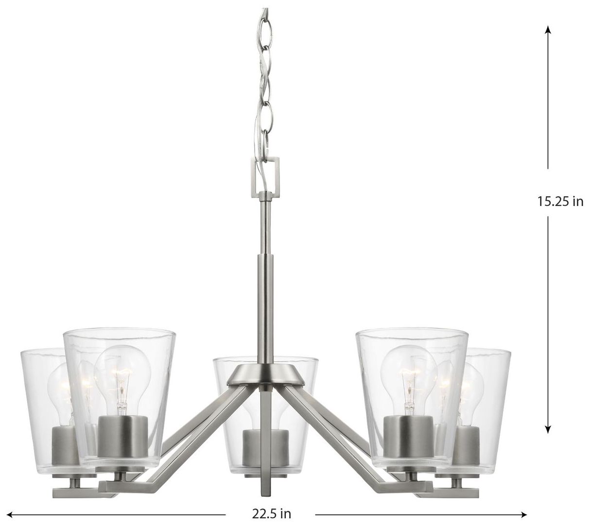 Image 4 Vertex Collection Five-Light Clear Glass Chandelier more views
