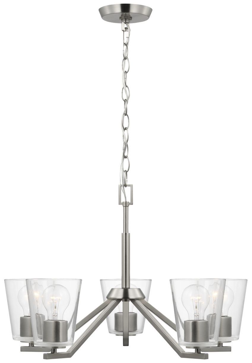 Image 5 Vertex Collection Five-Light Clear Glass Chandelier more views