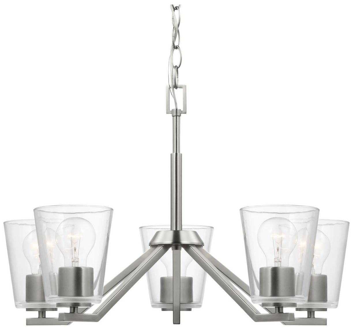 Vertex Collection Five-Light Clear Glass Chandelier
