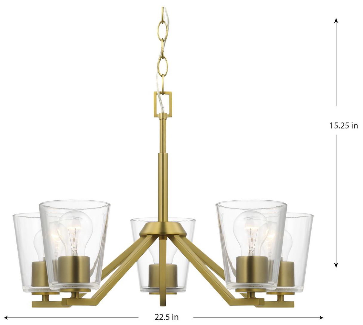 Image 4 Vertex Collection Five-Light Clear Glass Chandelier more views