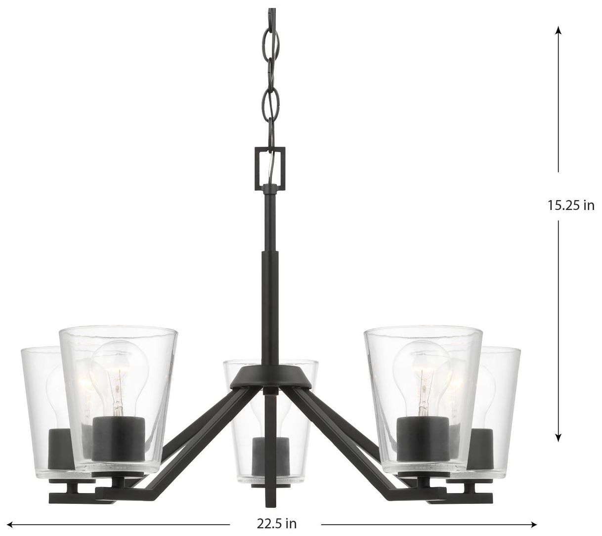 Image 4 Vertex Collection Five-Light Clear Glass Chandelier more views