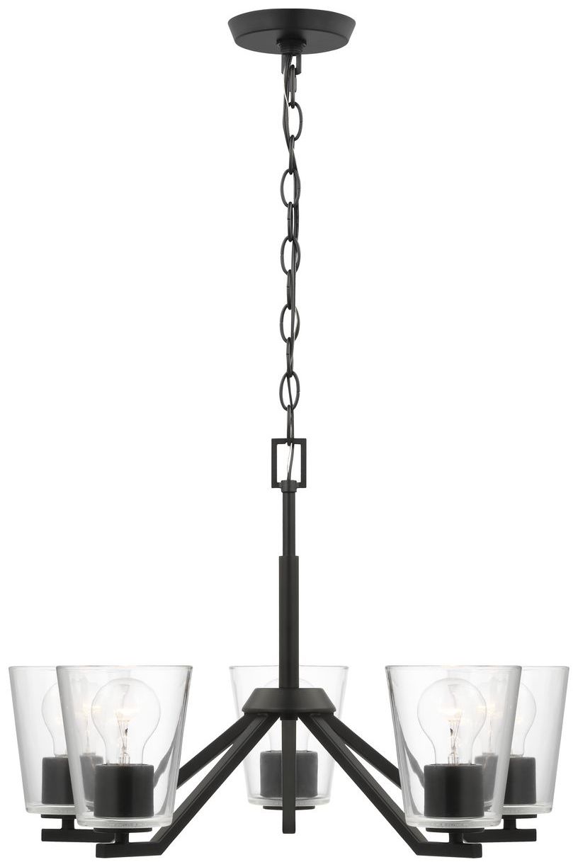 Image 5 Vertex Collection Five-Light Clear Glass Chandelier more views