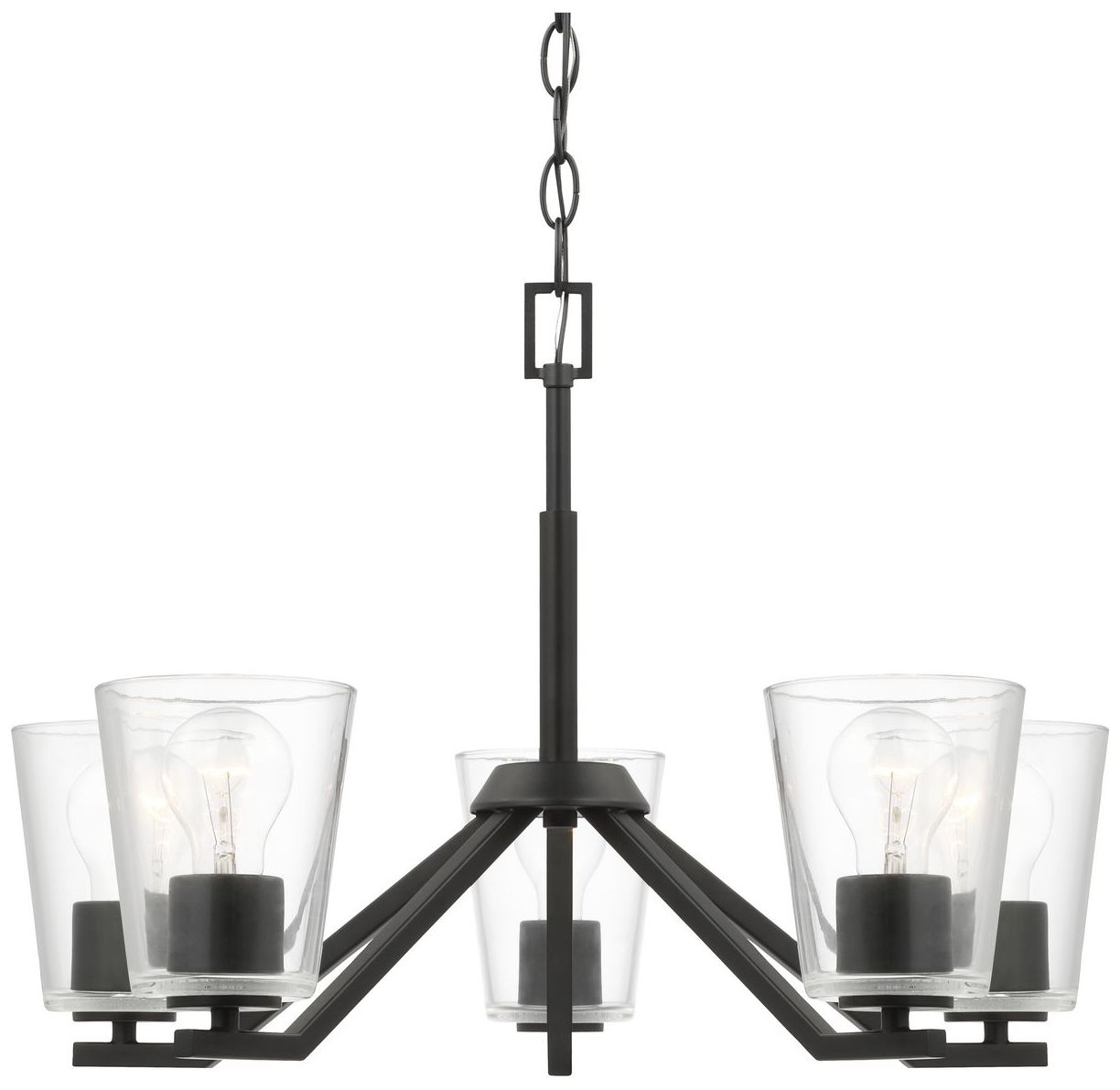 Vertex Collection Five-Light Clear Glass Chandelier