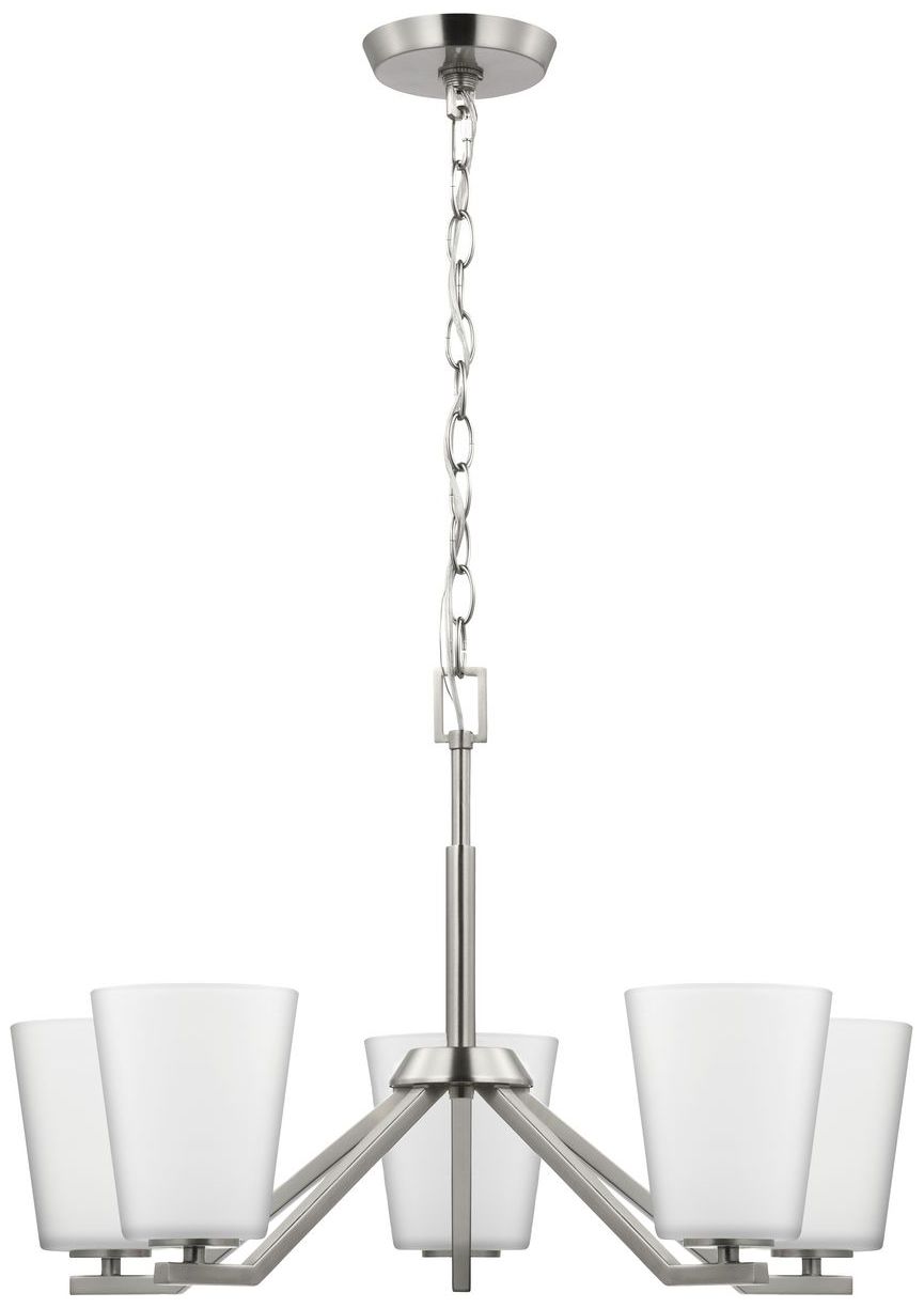 Image 3 Vertex Collection Five-Light Etched White Chandelier more views