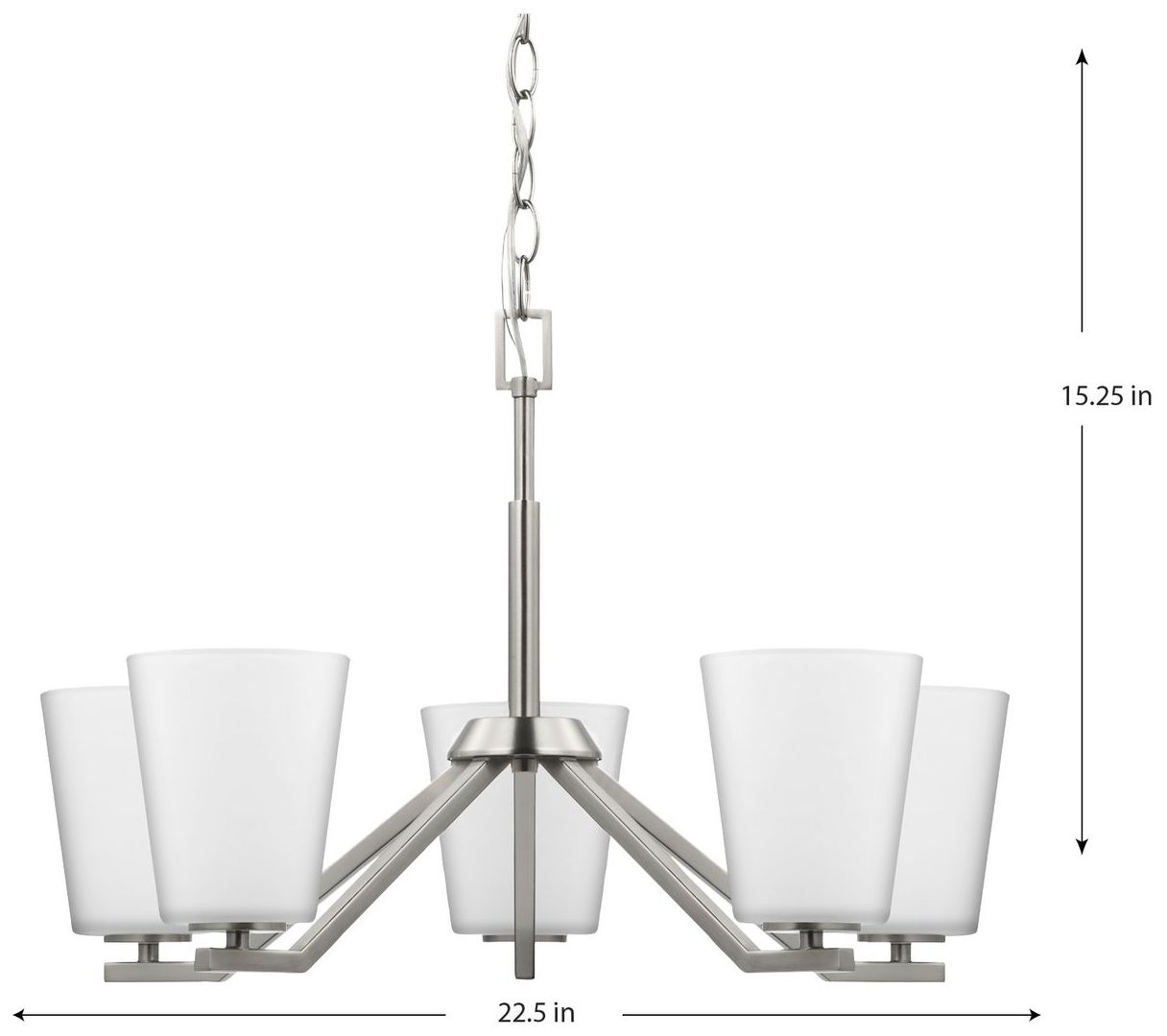 Image 4 Vertex Collection Five-Light Etched White Chandelier more views