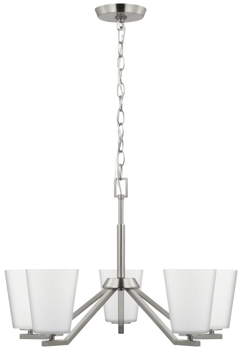 Image 5 Vertex Collection Five-Light Etched White Chandelier more views