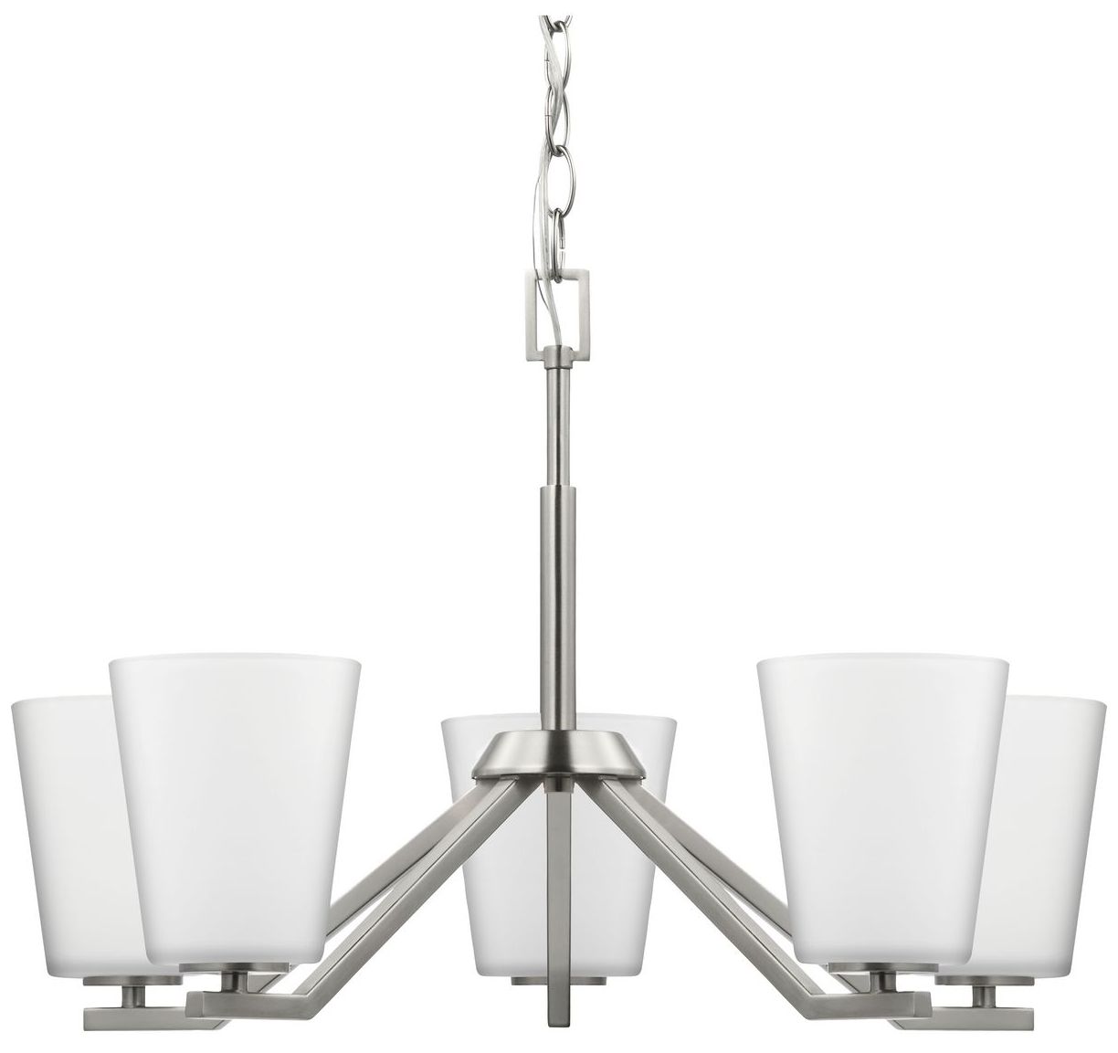 Vertex Collection Five-Light Etched White Chandelier