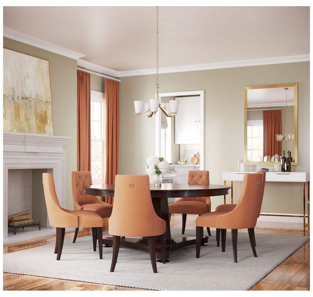 Image 2 Vertex Collection Five-Light Etched White Chandelier more views