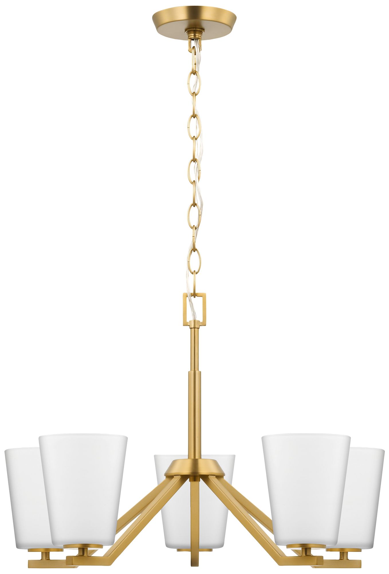 Image 3 Vertex Collection Five-Light Etched White Chandelier more views