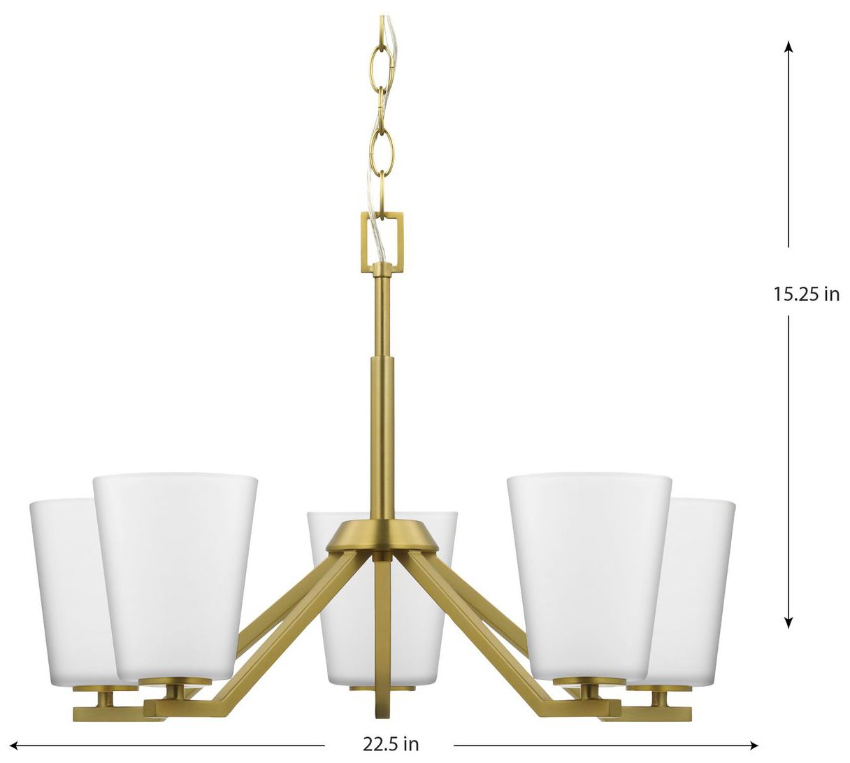 Image 4 Vertex Collection Five-Light Etched White Chandelier more views