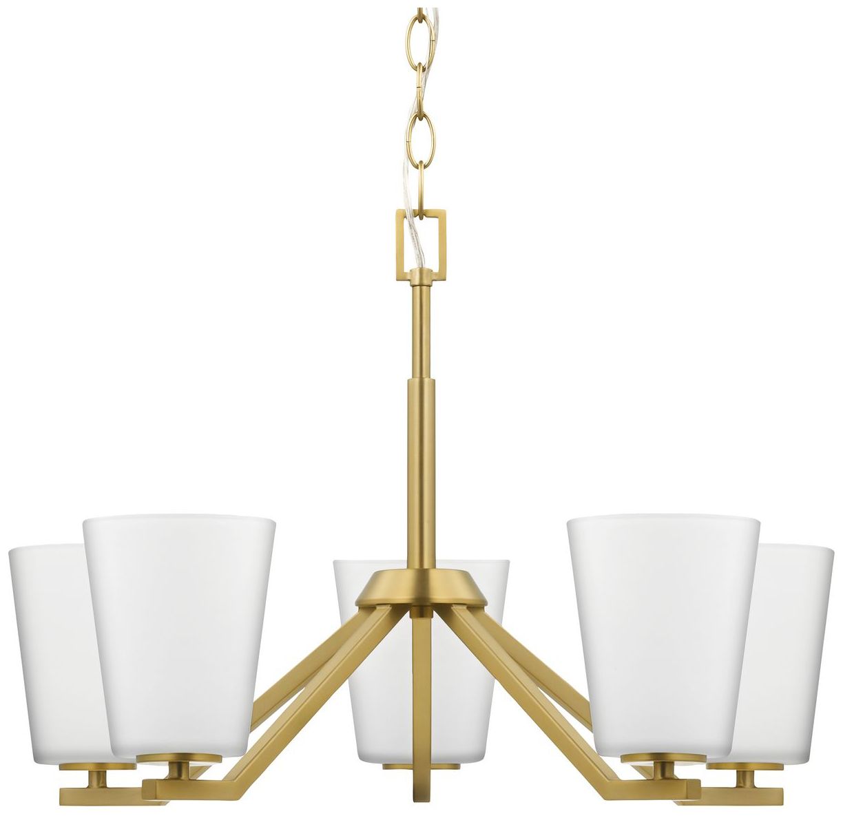 Vertex Collection Five-Light Etched White Chandelier