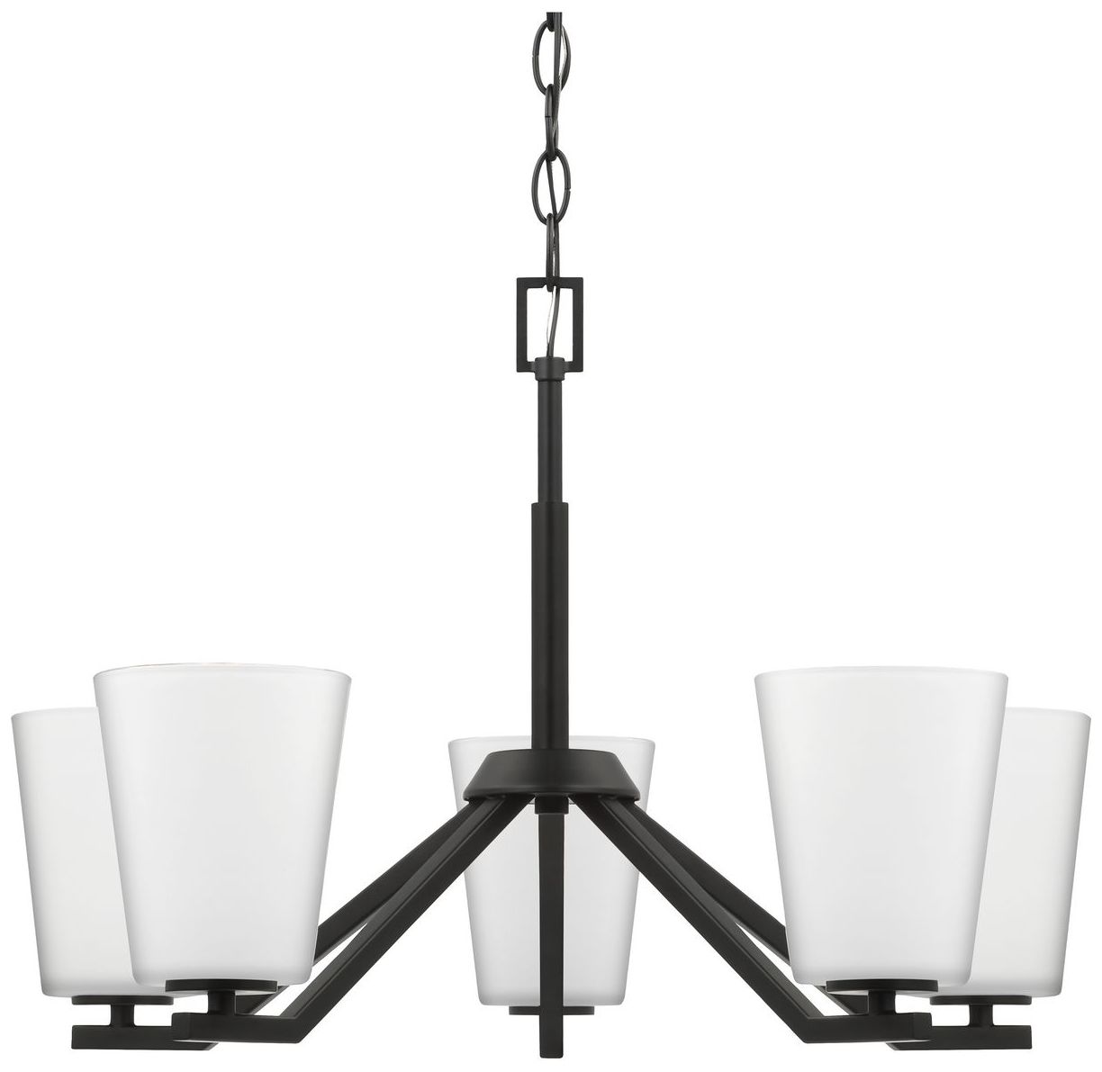 Vertex Collection Five-Light Etched White Chandelier