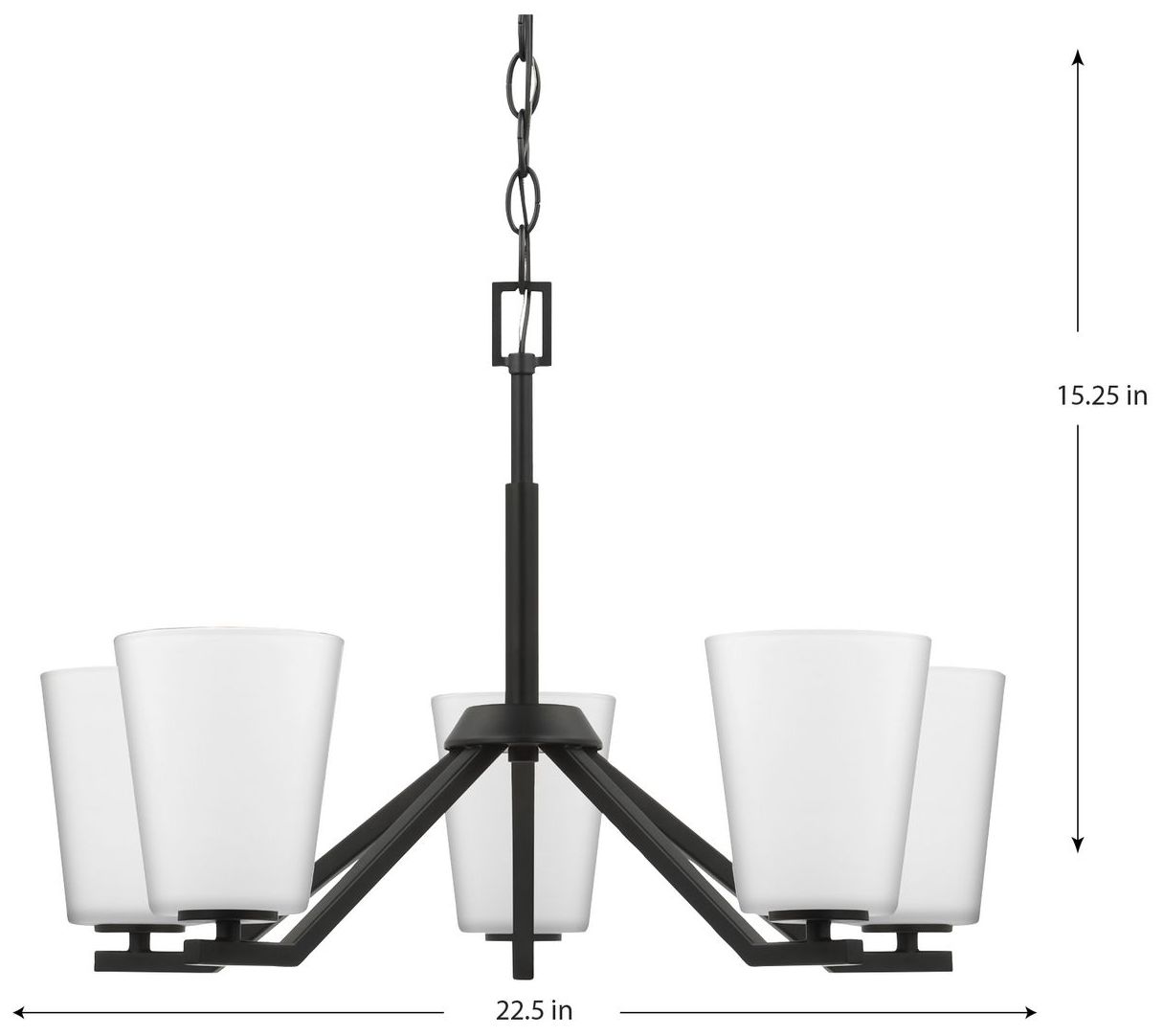 Image 4 Vertex Collection Five-Light Etched White Chandelier more views