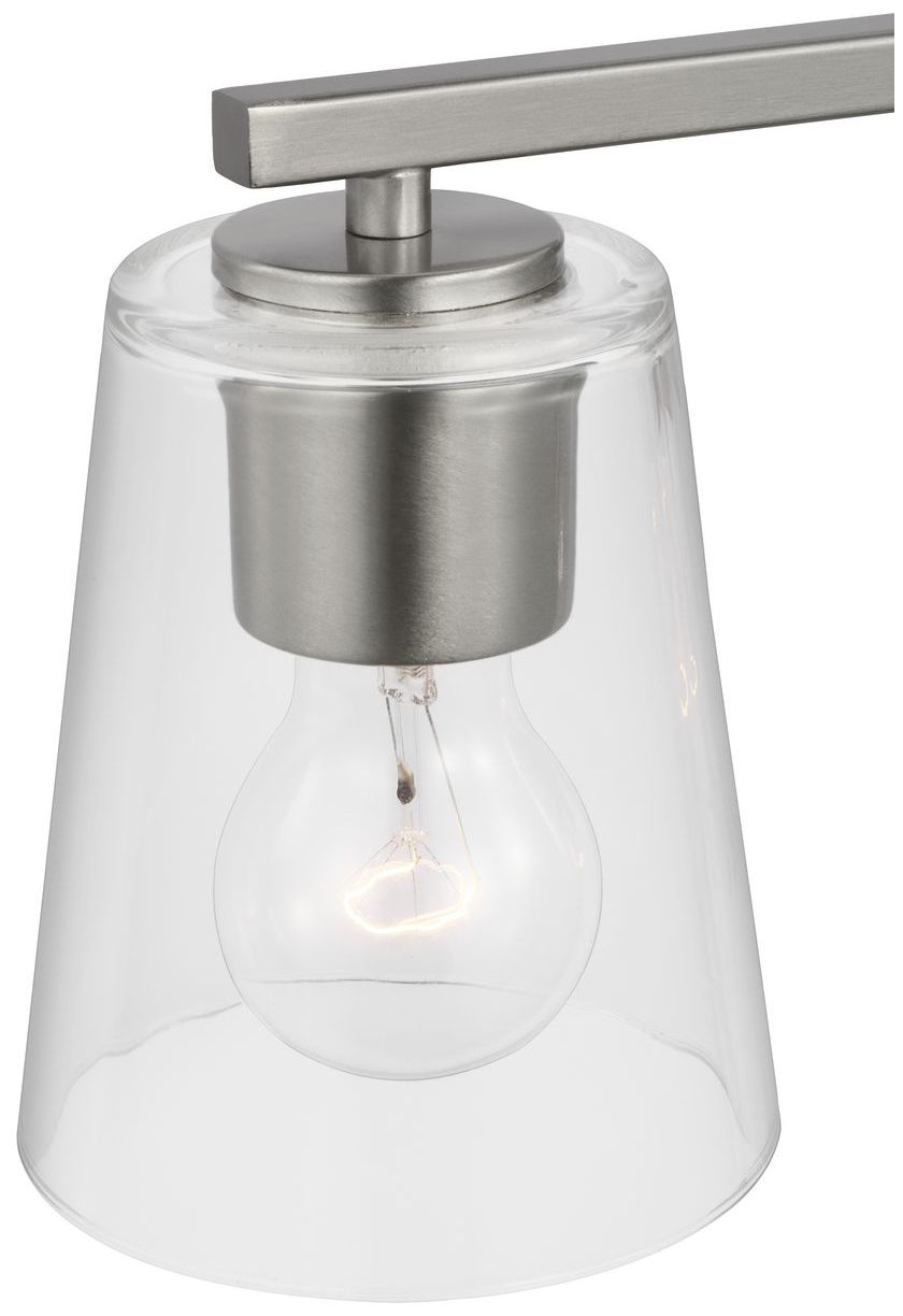 Vertex Collection Four-Light Clear Glass Contemporary Bath Light