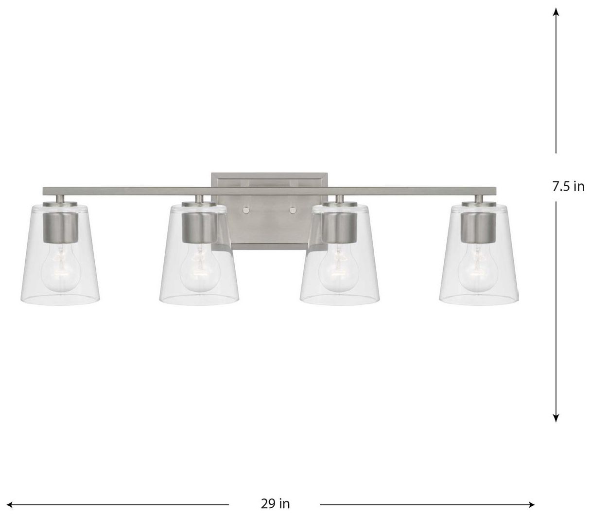 Image 4 Vertex Collection Four-Light Clear Glass Contemporary Bath Light more views