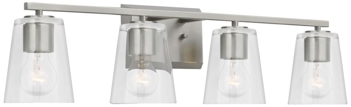 Image 5 Vertex Collection Four-Light Clear Glass Contemporary Bath Light more views