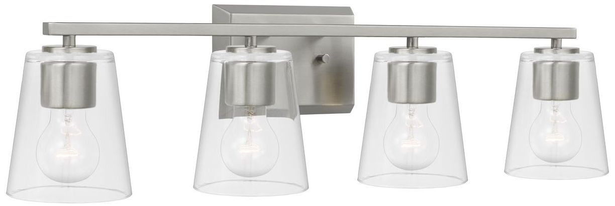 Image 6 Vertex Collection Four-Light Clear Glass Contemporary Bath Light more views