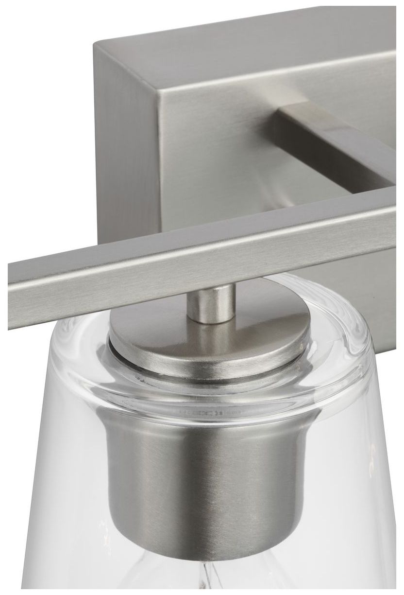 Vertex Collection Four-Light Clear Glass Contemporary Bath Light
