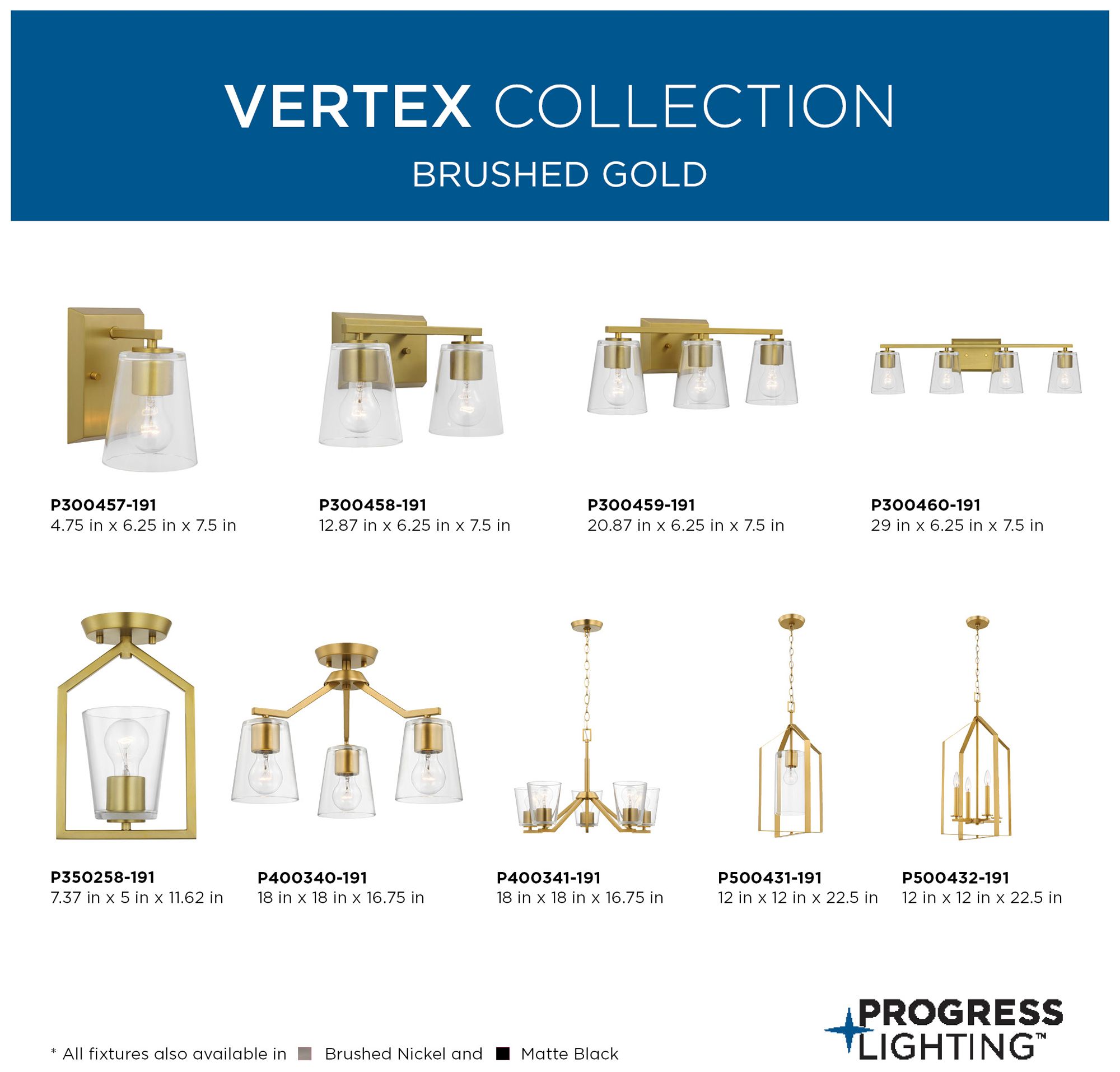 Vertex Collection Four-Light Clear Glass Contemporary Bath Light