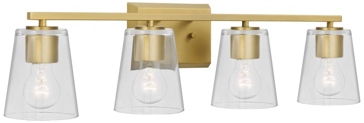 Image 3 Vertex Collection Four-Light Clear Glass Contemporary Bath Light more views