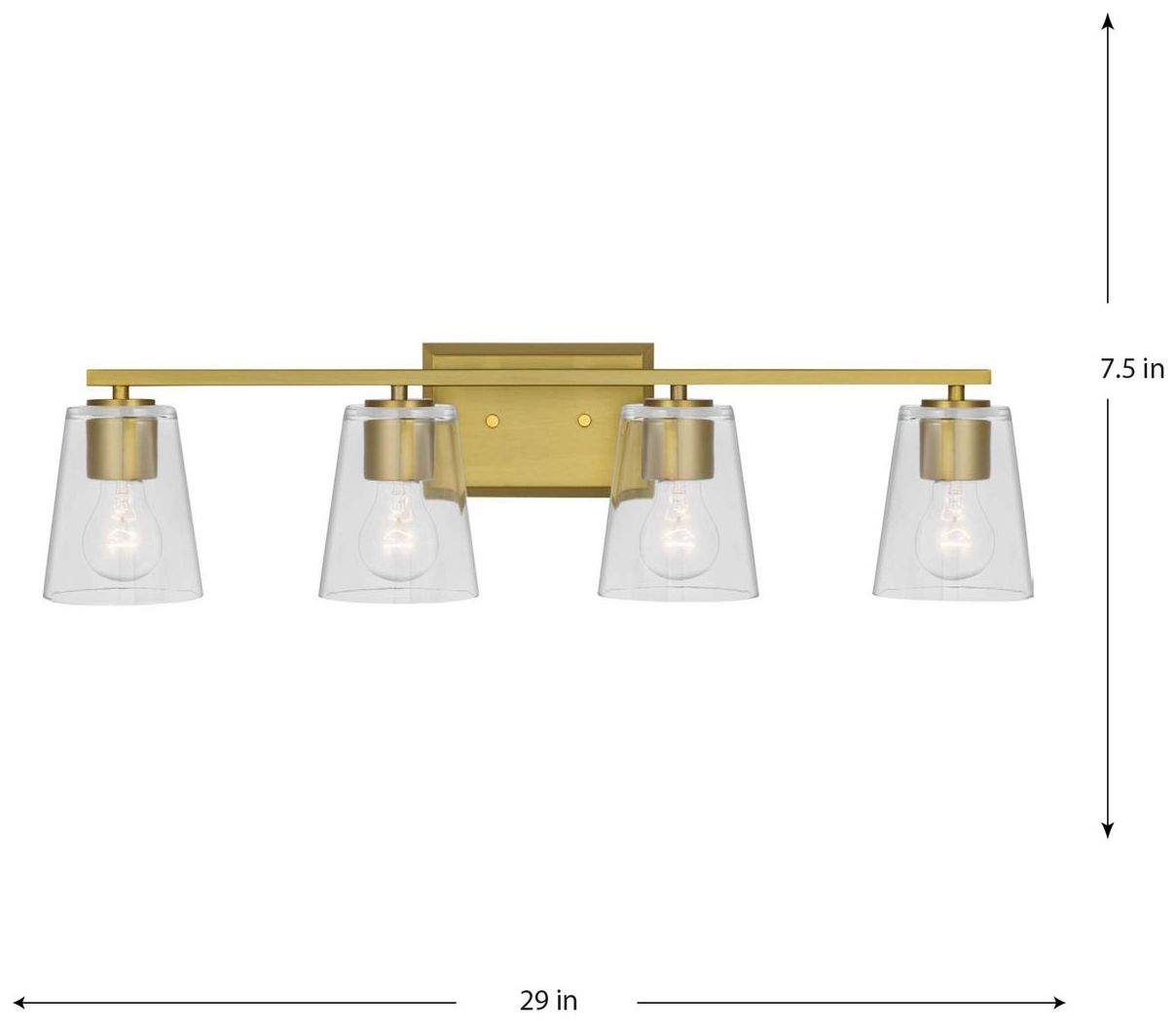 Image 4 Vertex Collection Four-Light Clear Glass Contemporary Bath Light more views