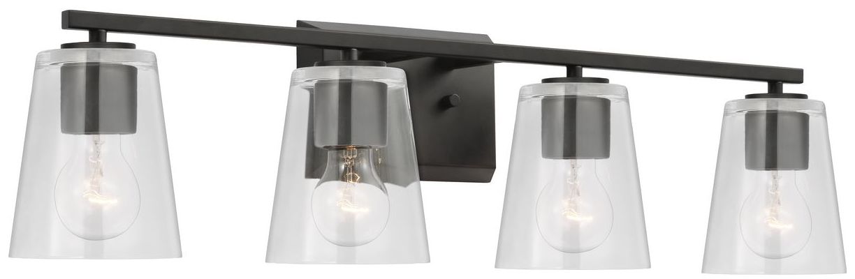 Image 3 Vertex Collection Four-Light Clear Glass Contemporary Bath Light more views
