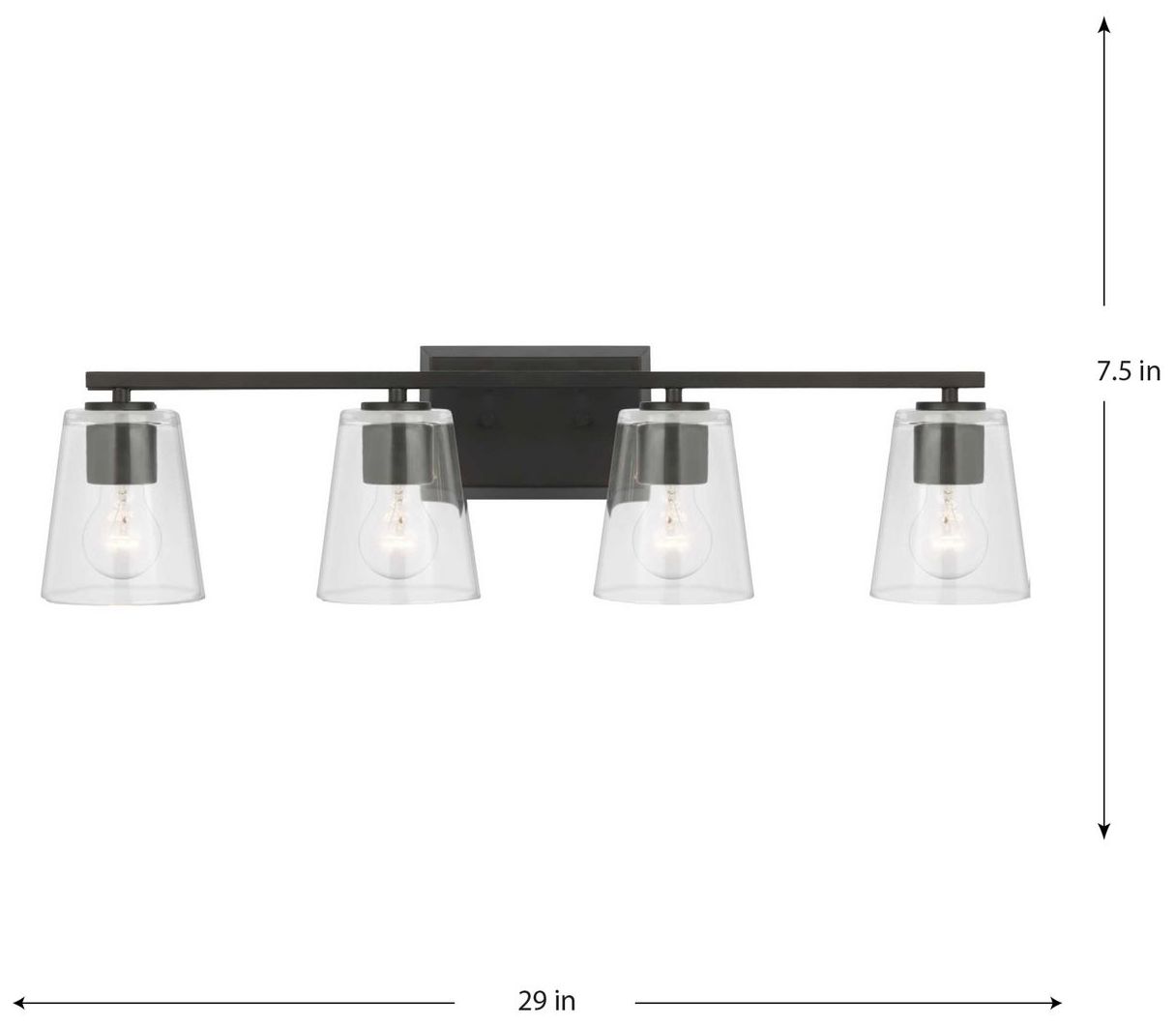 Image 4 Vertex Collection Four-Light Clear Glass Contemporary Bath Light more views