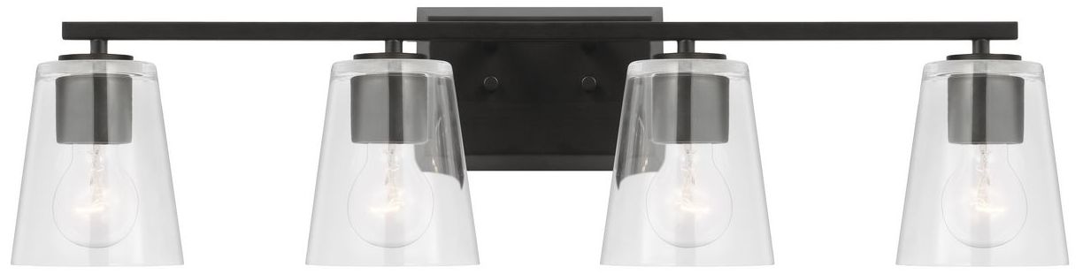 Image 5 Vertex Collection Four-Light Clear Glass Contemporary Bath Light more views