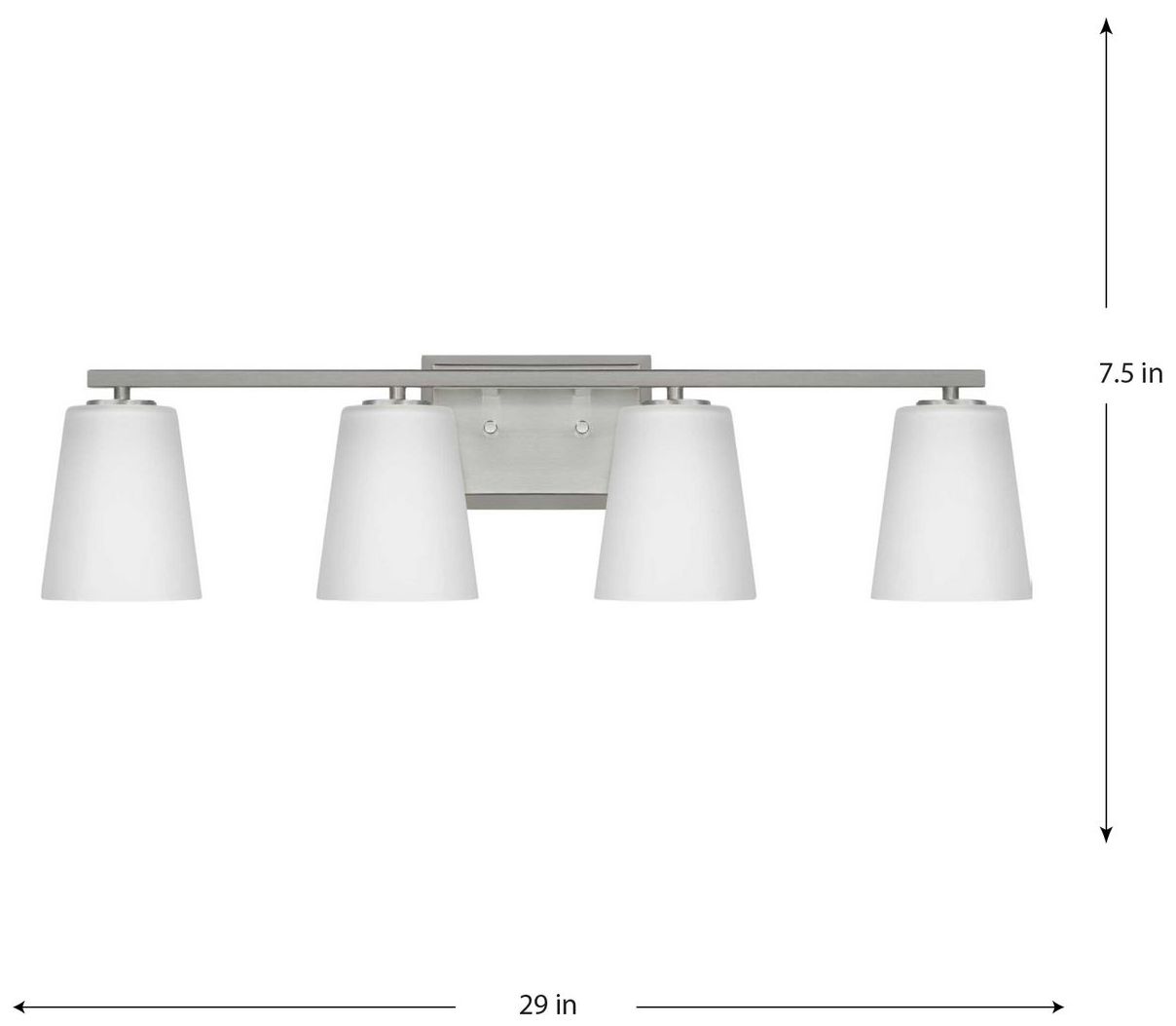 Image 4 Vertex Collection Four-Light Etched White Glass Contemporary Bath Light more views