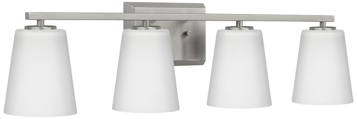 Image 5 Vertex Collection Four-Light Etched White Glass Contemporary Bath Light more views
