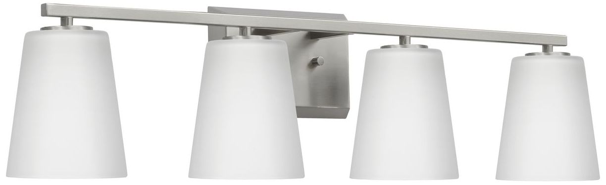 Image 6 Vertex Collection Four-Light Etched White Glass Contemporary Bath Light more views