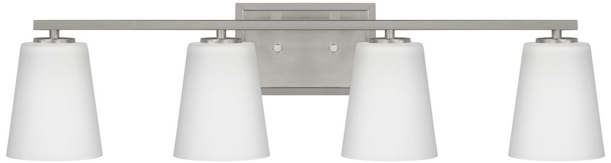 Image 7 Vertex Collection Four-Light Etched White Glass Contemporary Bath Light more views