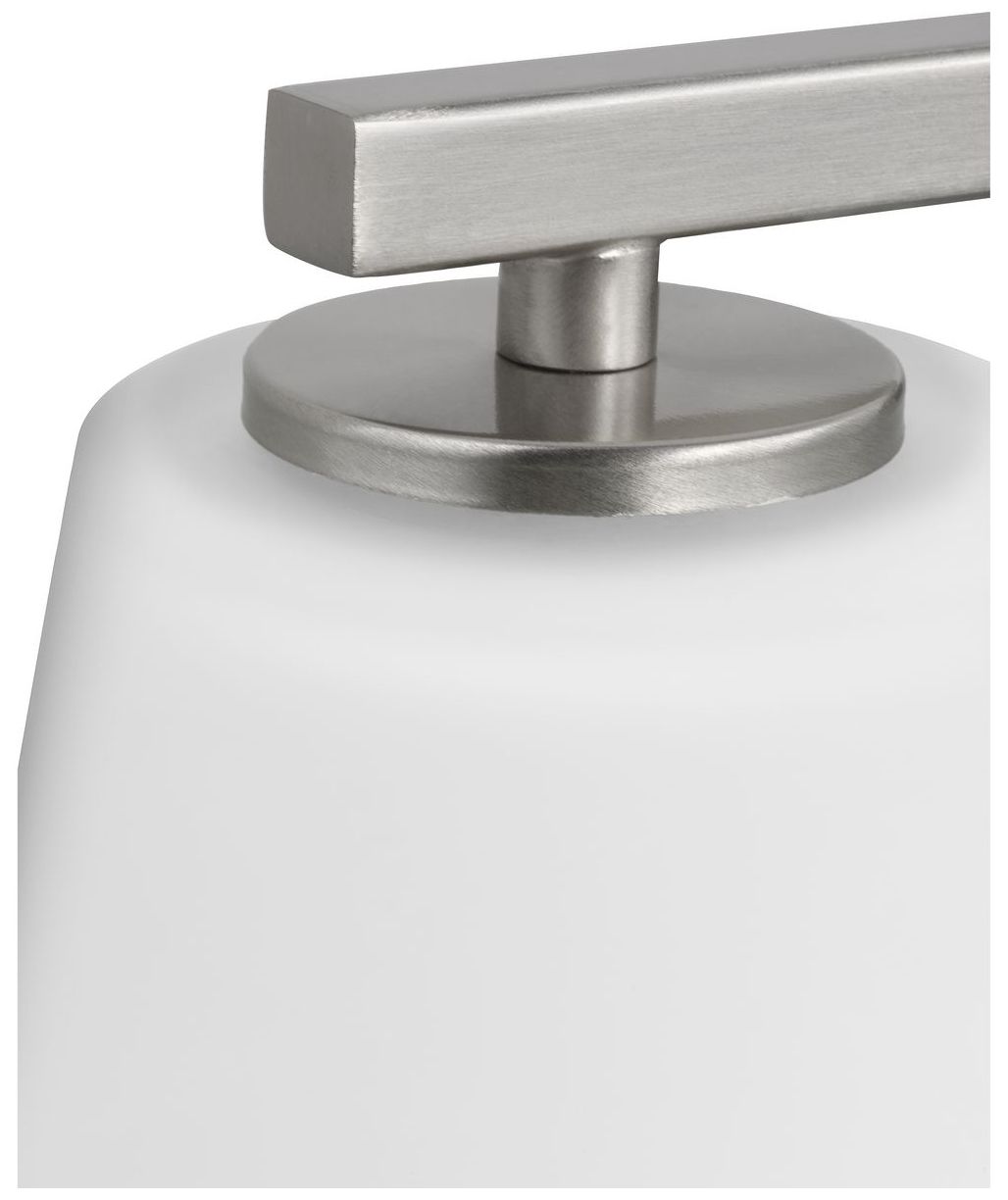 Vertex Collection Four-Light Etched White Glass Contemporary Bath Light
