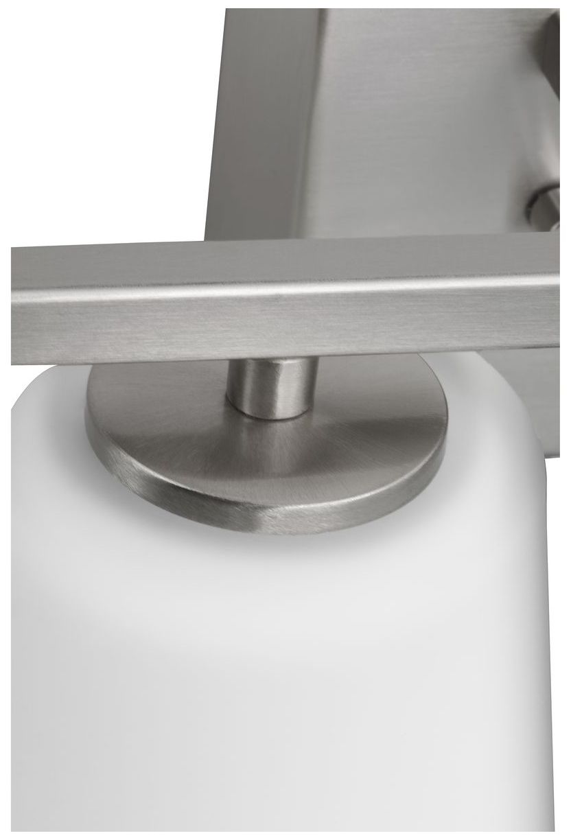 Vertex Collection Four-Light Etched White Glass Contemporary Bath Light