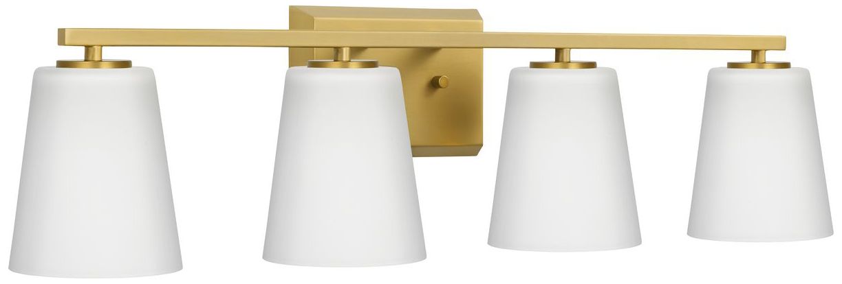 Image 5 Vertex Collection Four-Light Etched White Glass Contemporary Bath Light more views