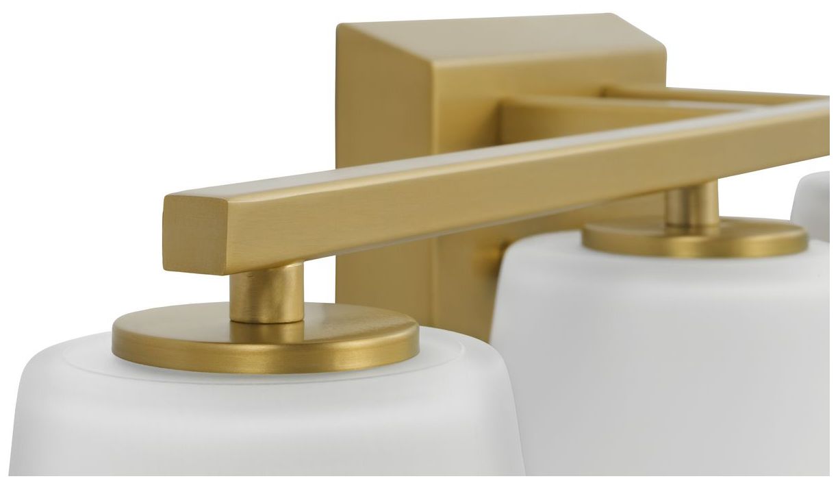 Image 7 Vertex Collection Four-Light Etched White Glass Contemporary Bath Light more views