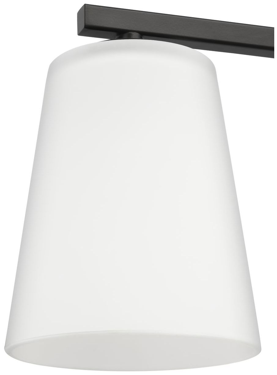 Vertex Collection Four-Light Etched White Glass Contemporary Bath Light
