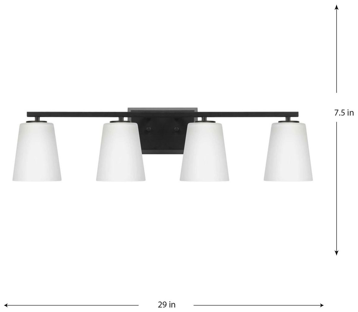 Image 4 Vertex Collection Four-Light Etched White Glass Contemporary Bath Light more views