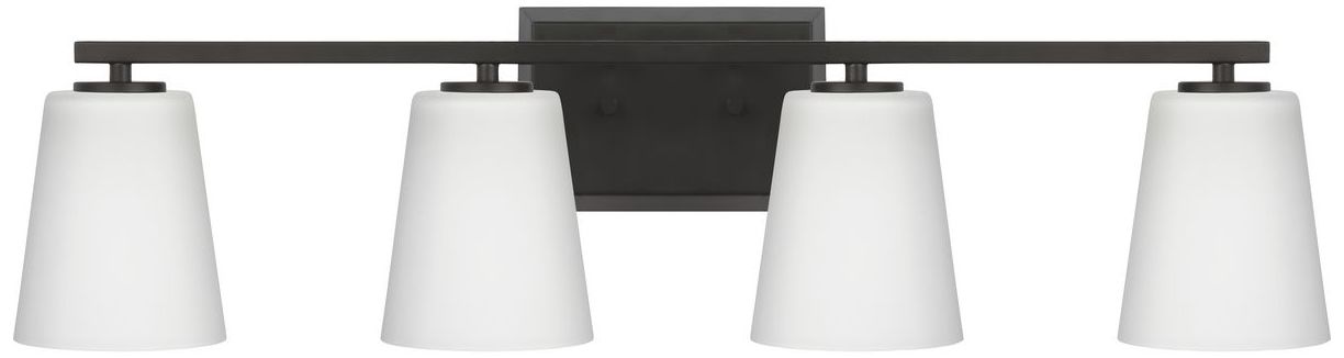 Image 6 Vertex Collection Four-Light Etched White Glass Contemporary Bath Light more views