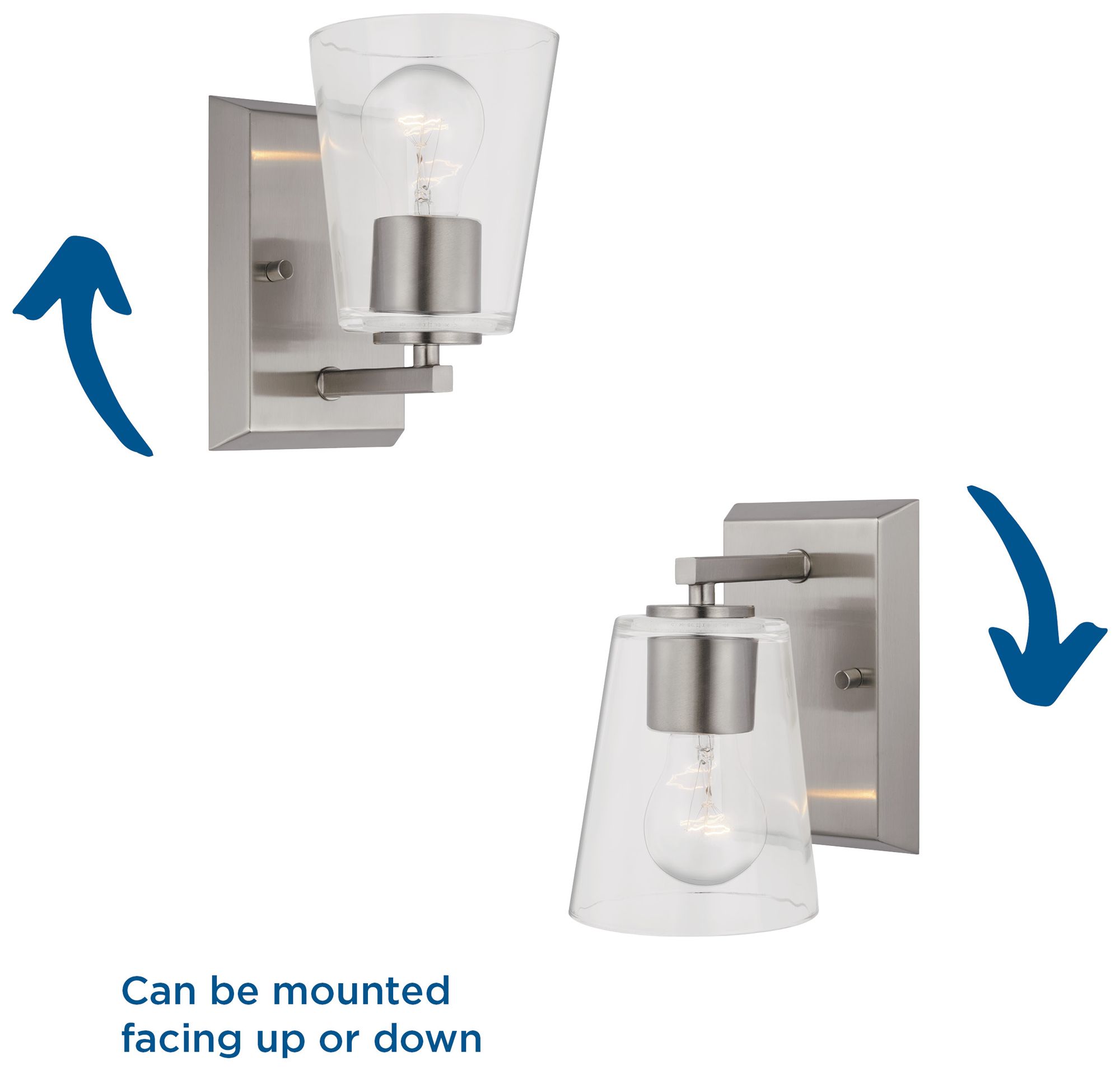 Vertex Collection One-Light Clear Glass Contemporary Bath Light