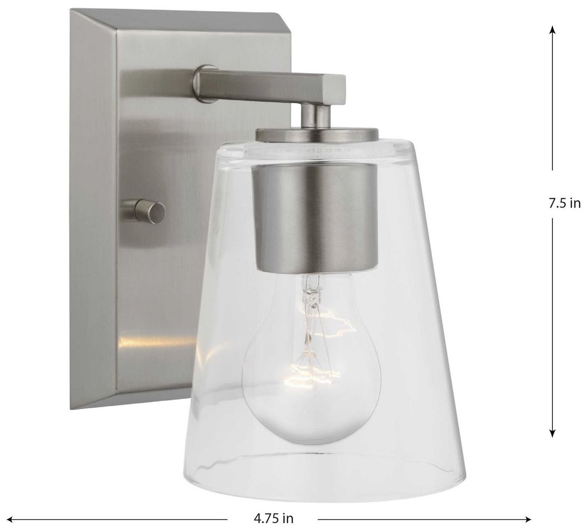 Image 4 Vertex Collection One-Light Clear Glass Contemporary Bath Light more views