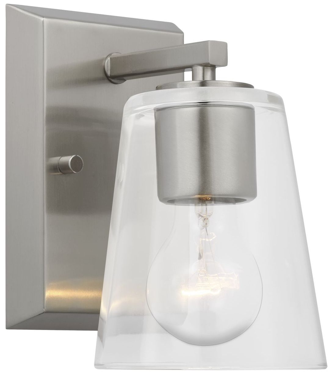 Image 5 Vertex Collection One-Light Clear Glass Contemporary Bath Light more views