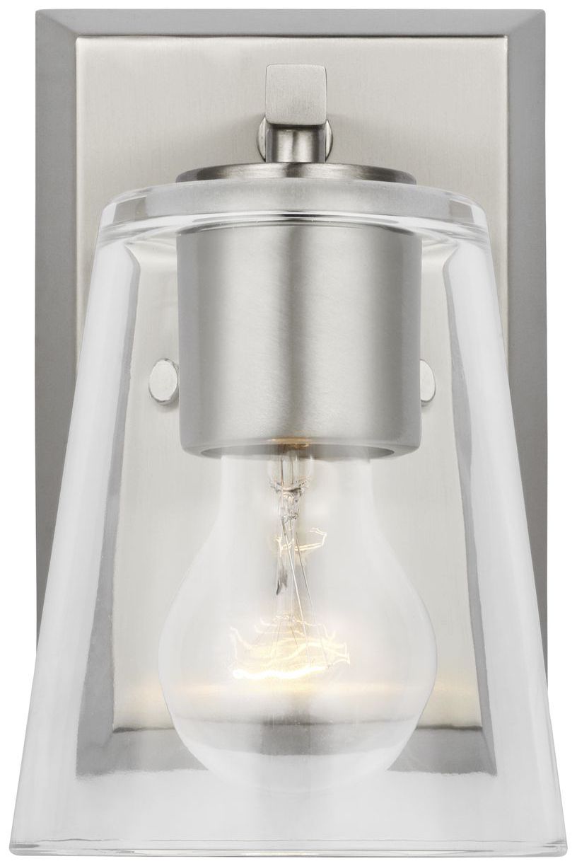Image 6 Vertex Collection One-Light Clear Glass Contemporary Bath Light more views
